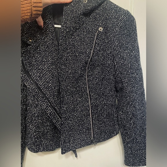 NWOT Retro Forenza Cropped Asymmetrical Zip Charcoal Gray Moto Jacket Women’s XS - Picture 4 of 9